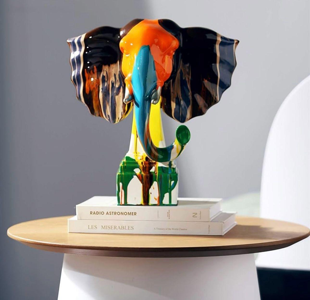 Abstract Elephant Face Figurine