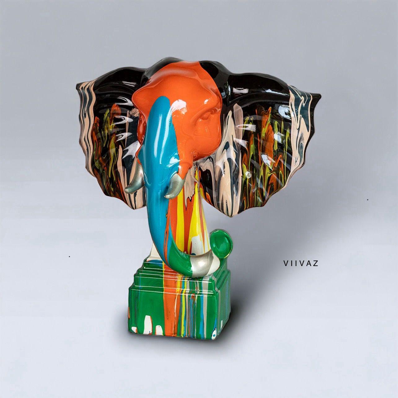 Abstract Elephant Face Figurine