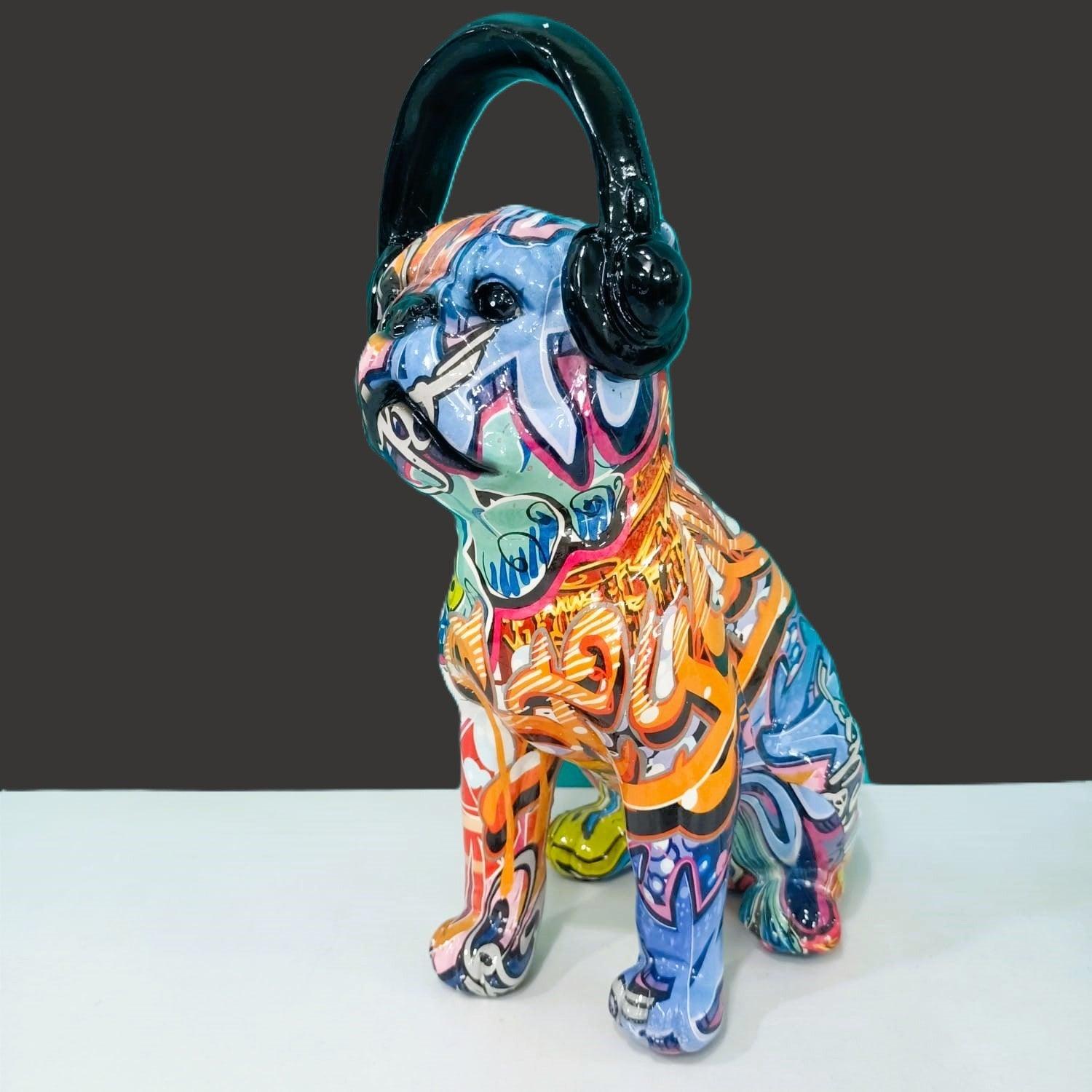 Abstract Graffiti Dog with Headphone
