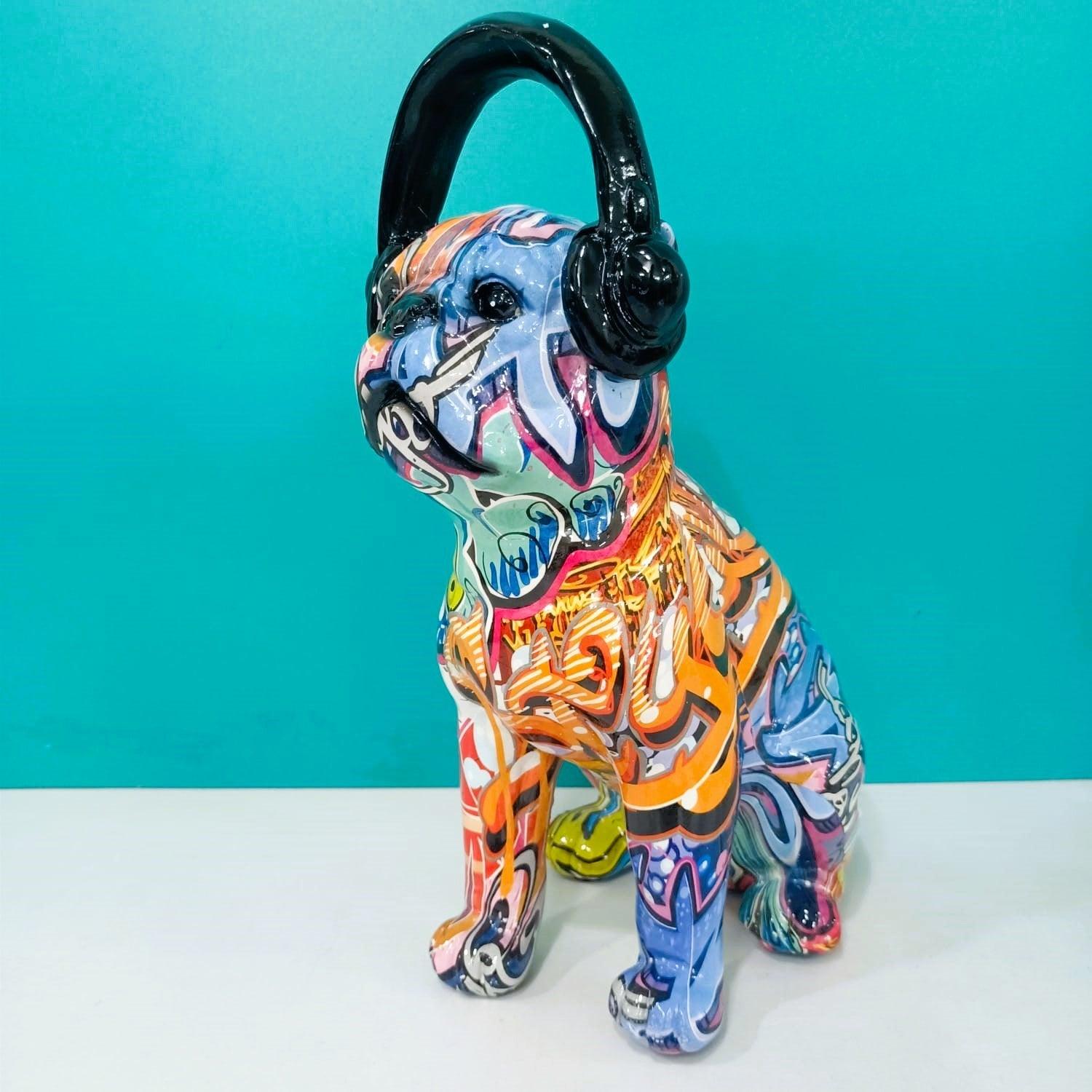 Abstract Graffiti Dog with Headphone