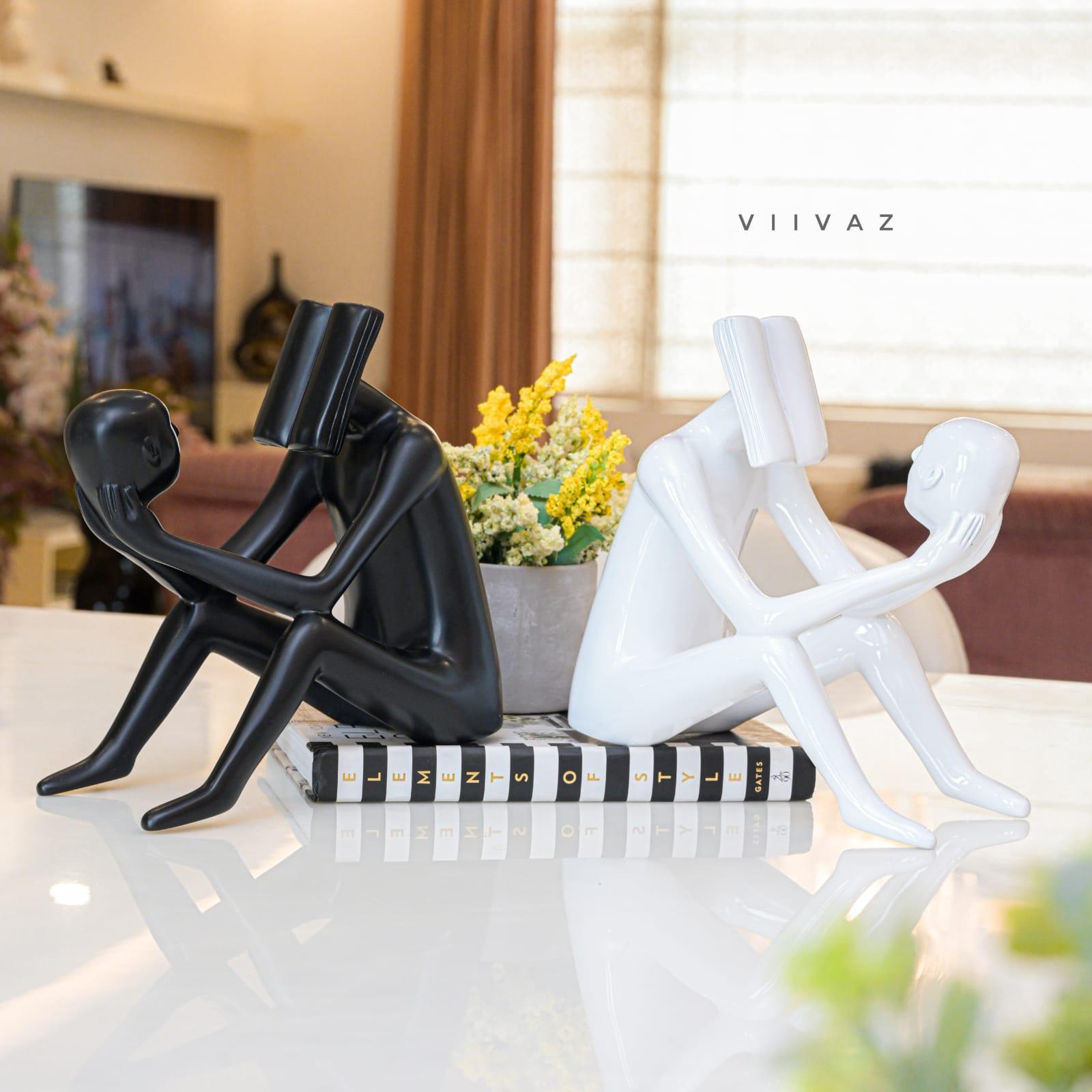 Abstract Man Reading a book sculpture