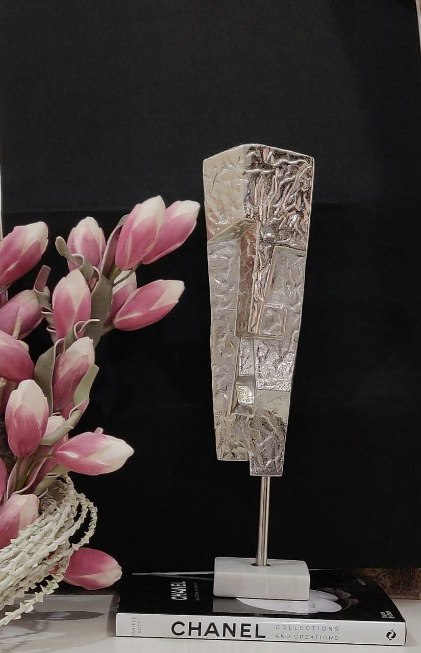 Abstract Metal Human Face Figurine