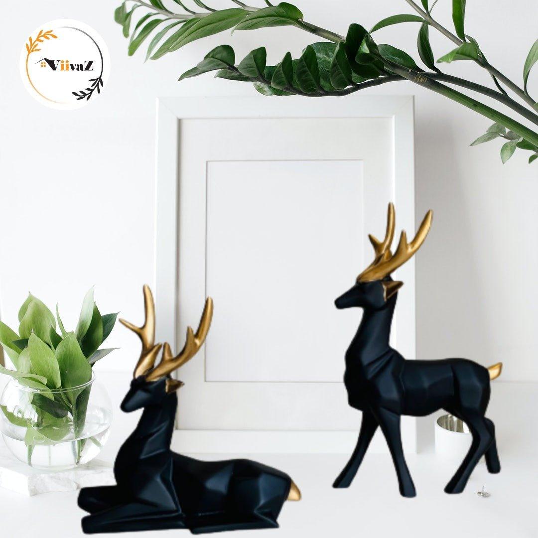 Artistic Deer Pair - Set of 2