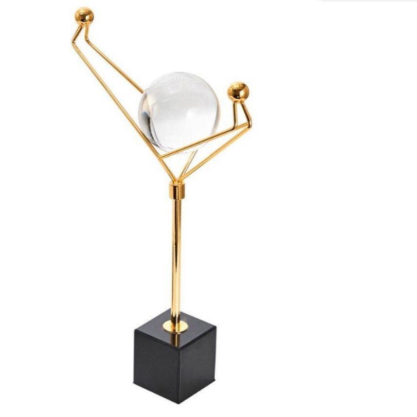 ARTISTIC METALIC STAND WITH CRYSTAL BALL