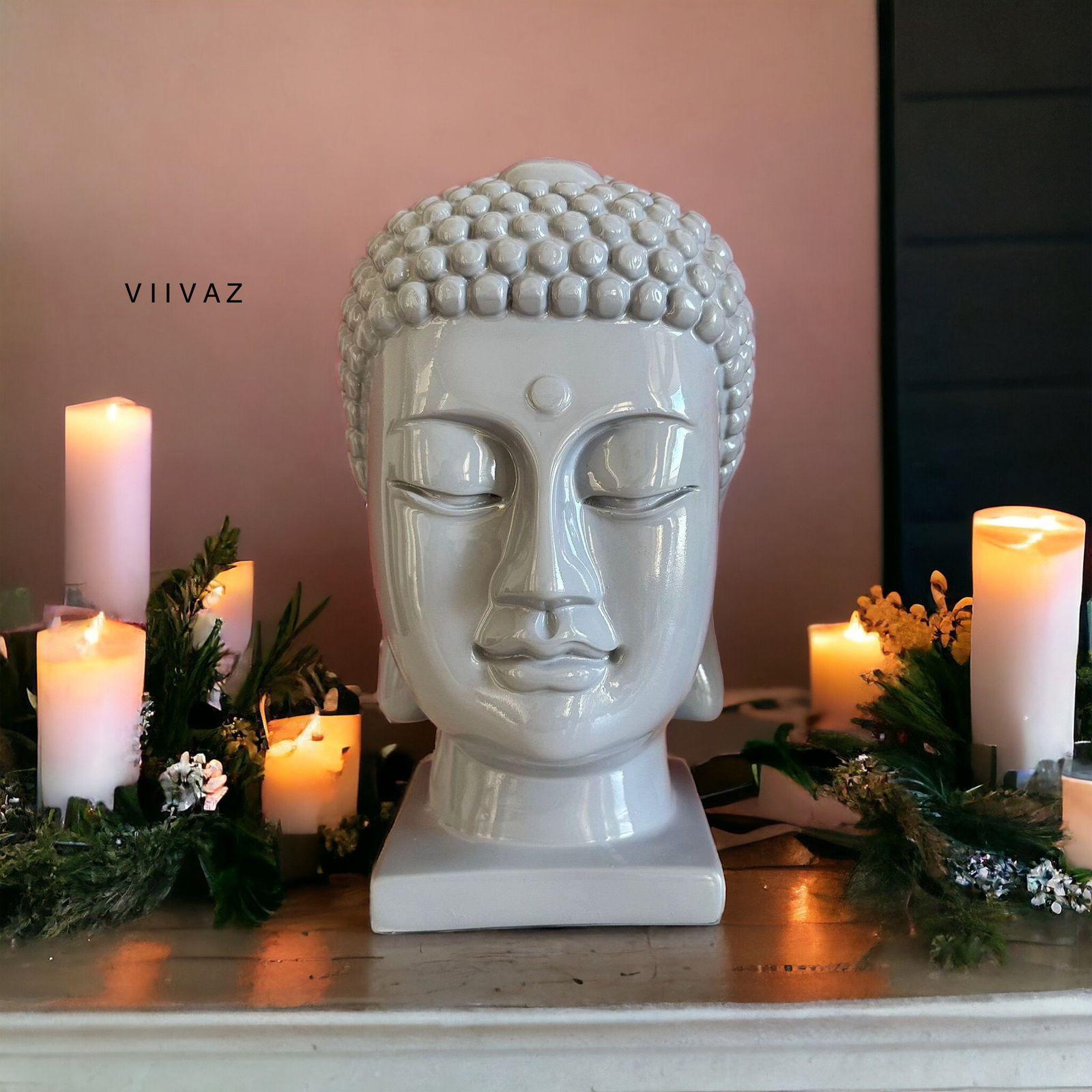 Blissful Buddha Face Figurine