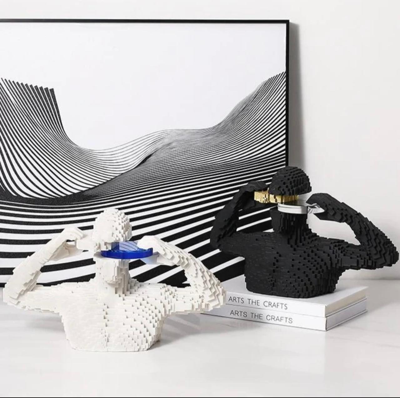 Building Block Man Sculpture