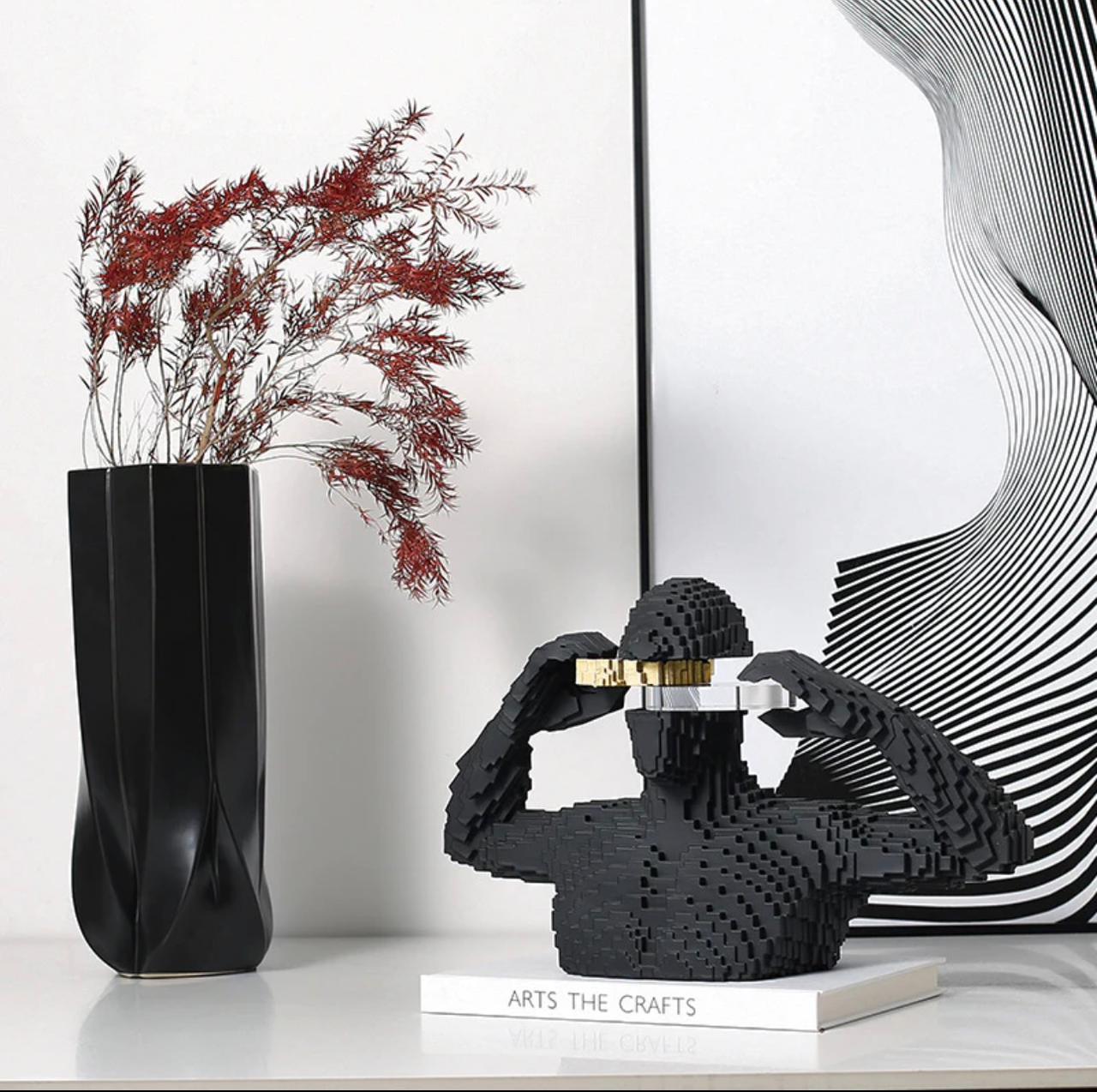 Building Block Man Sculpture