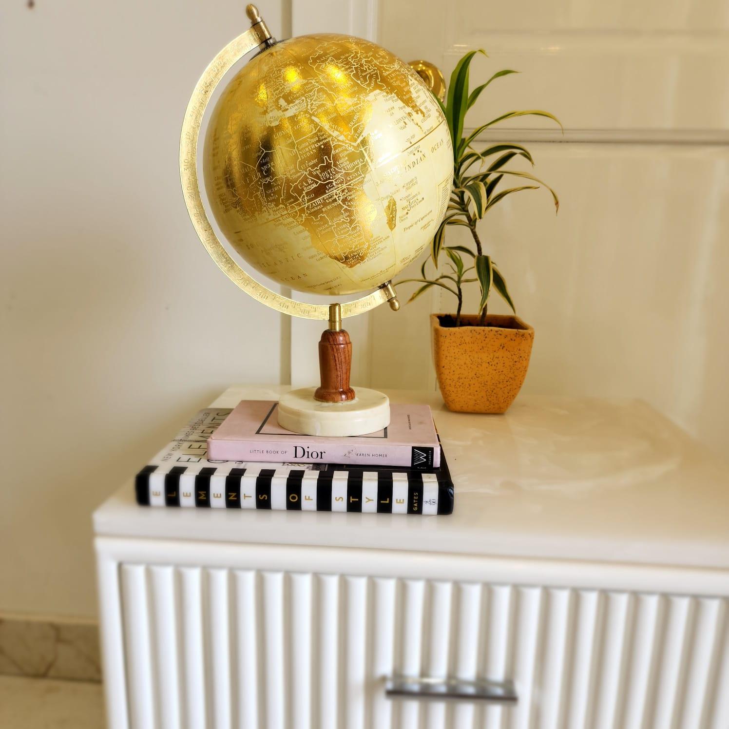 Caire Laminated Golden Beige Globe