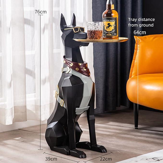 Mr Doberman Statue Tray Holder