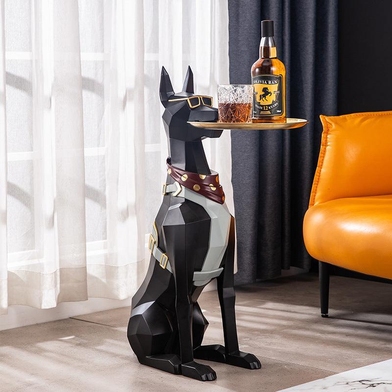 Mr Doberman Statue Tray Holder