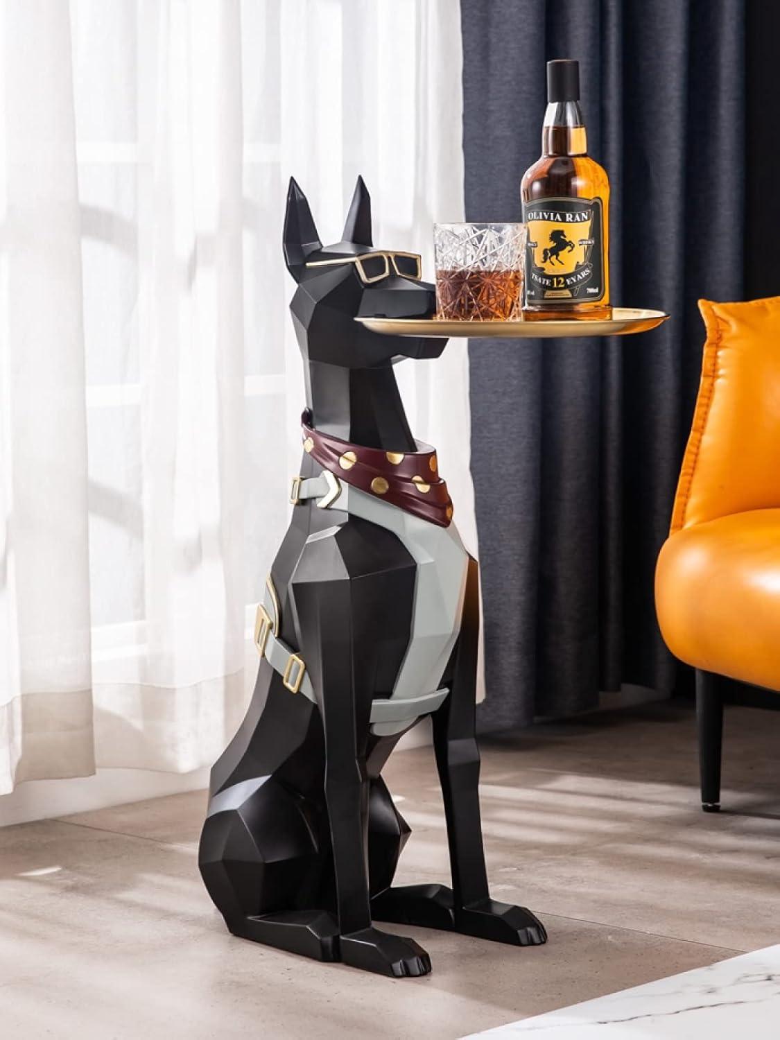 Mr Doberman Statue Tray Holder