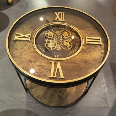 Coffee Table With Mechanical Gear Clock Style 13