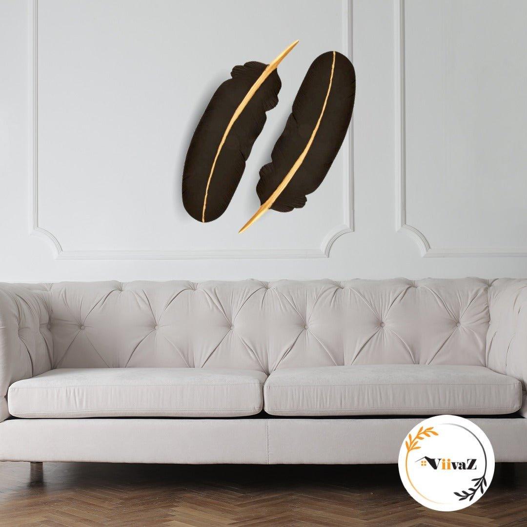 Elegant Feather Wall Decor - Set of 2