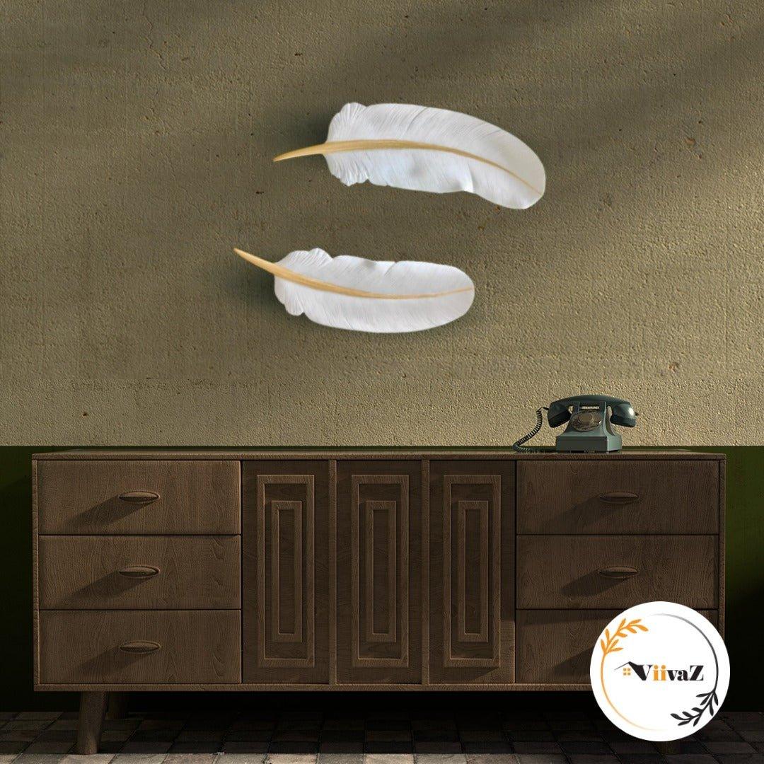 Elegant Feather Wall Decor - Set of 2