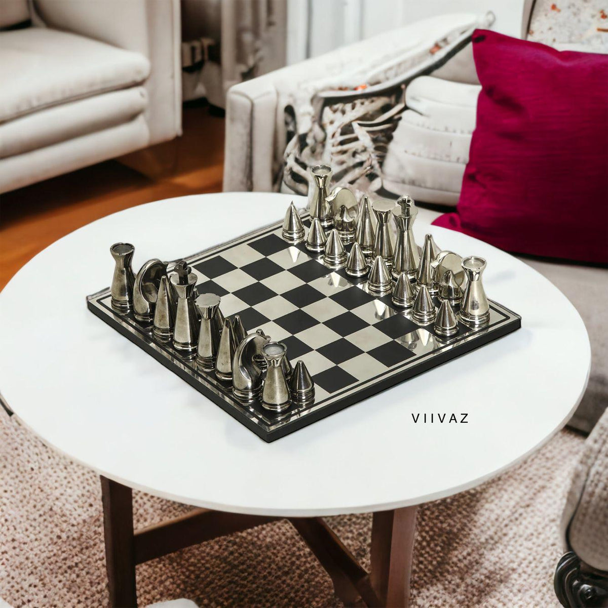 Metallic Chess Elegant Metal Chess – VIIVAZ