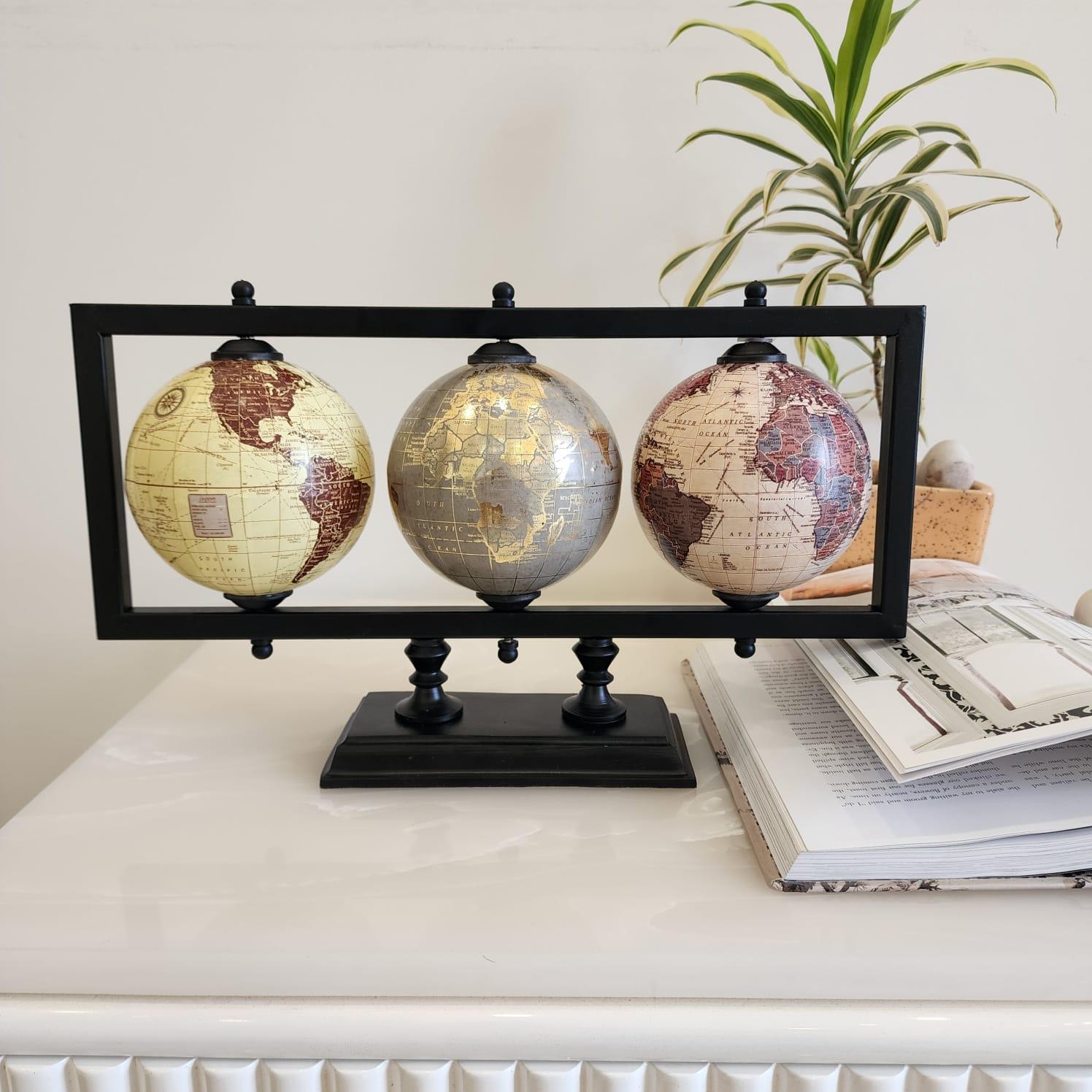 Ethiopia Laminated Set of 3 Globe