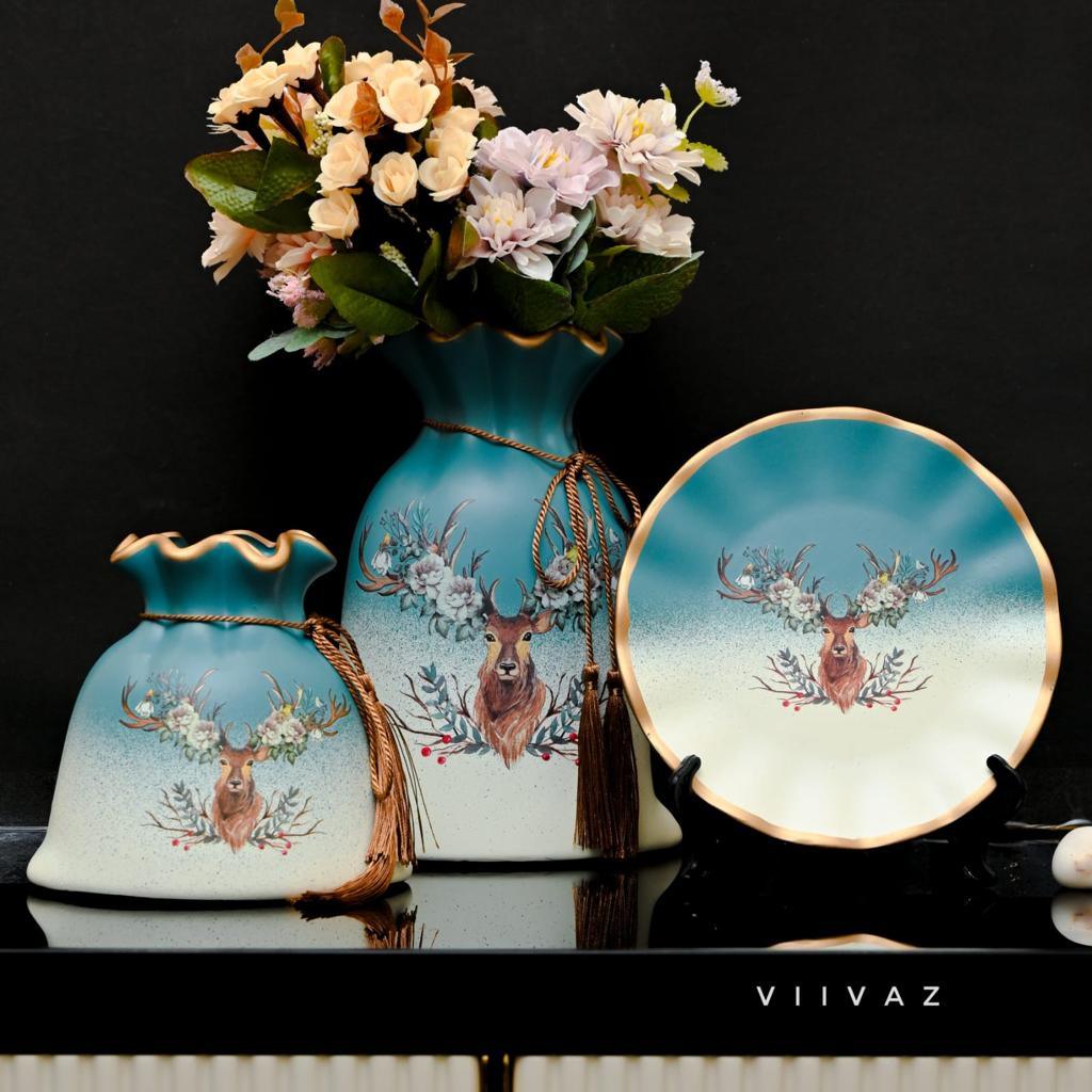 Euro Ceramic Vase - Curio Shelves Antique