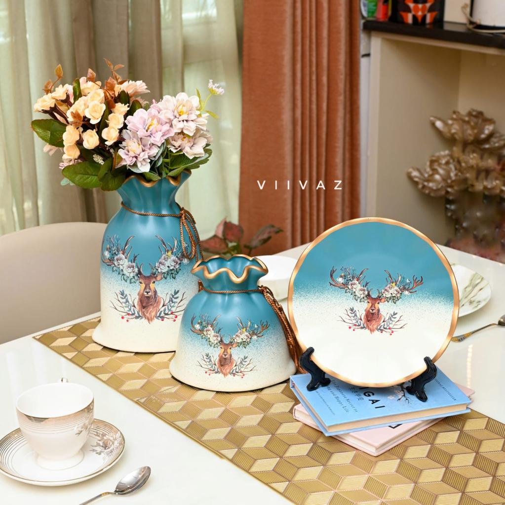 Euro Ceramic Vase - Curio Shelves Antique