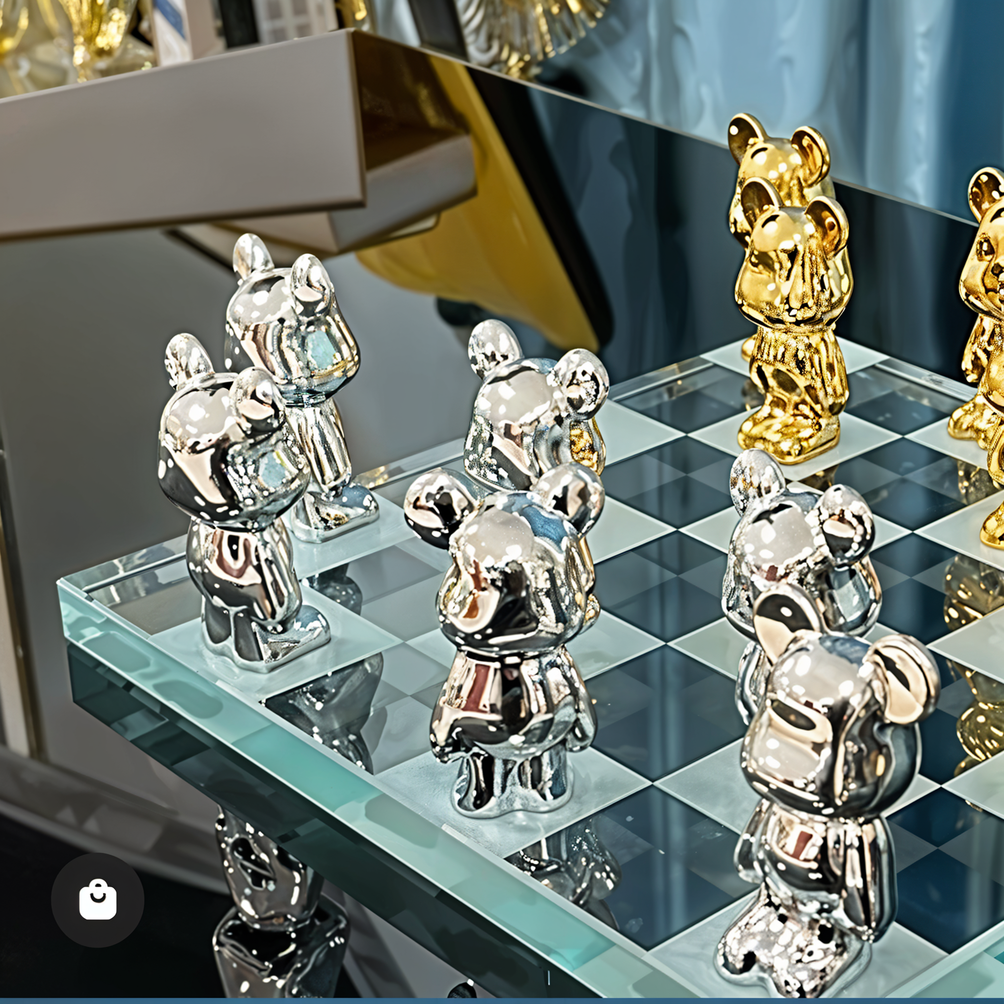 ROBOTIC CRYSTAL CHESS DECOR