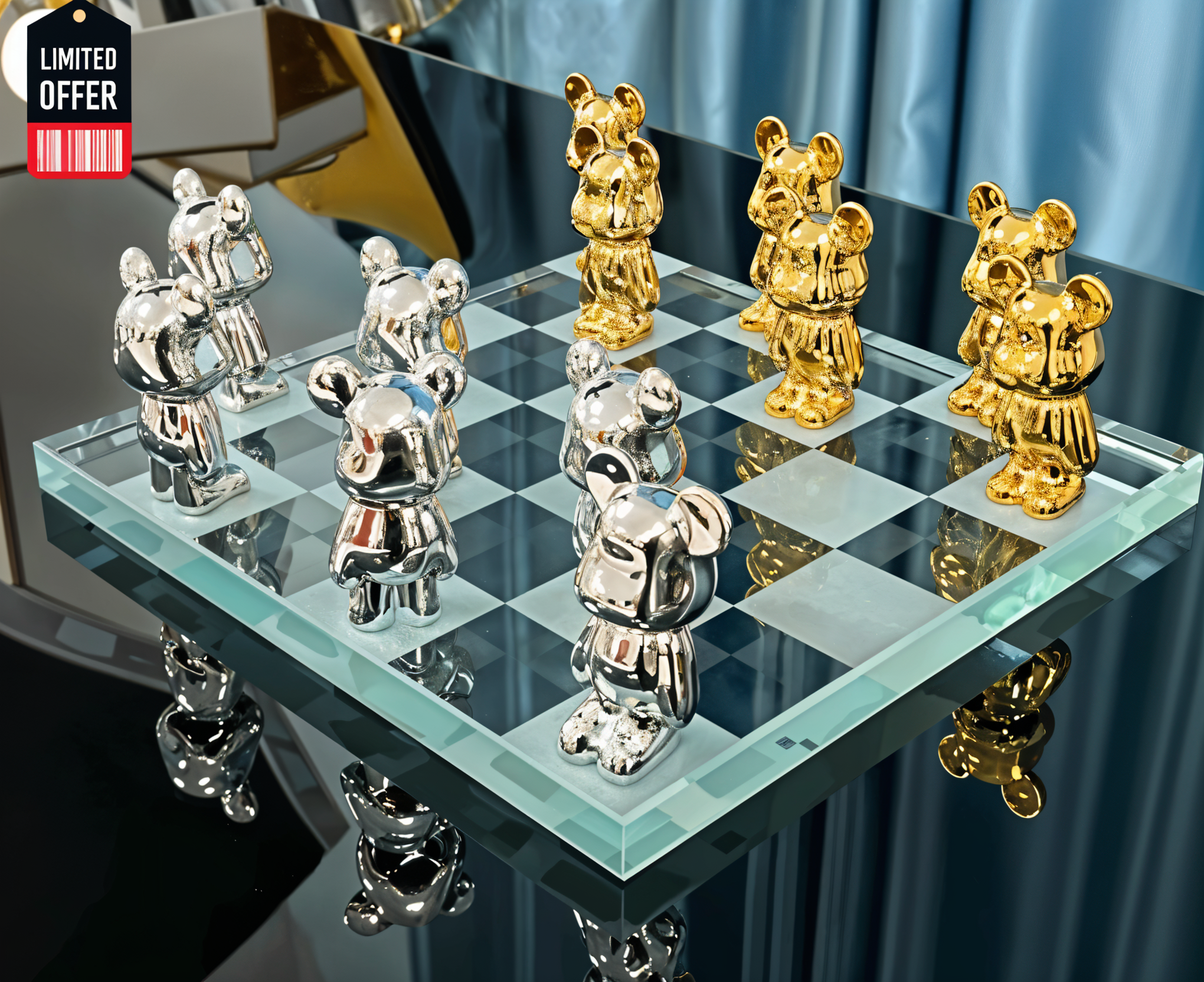 ROBOTIC CRYSTAL CHESS DECOR