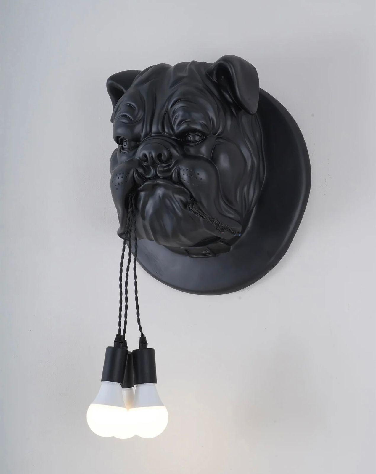French Bull Dog Wall Sculpture Lamp