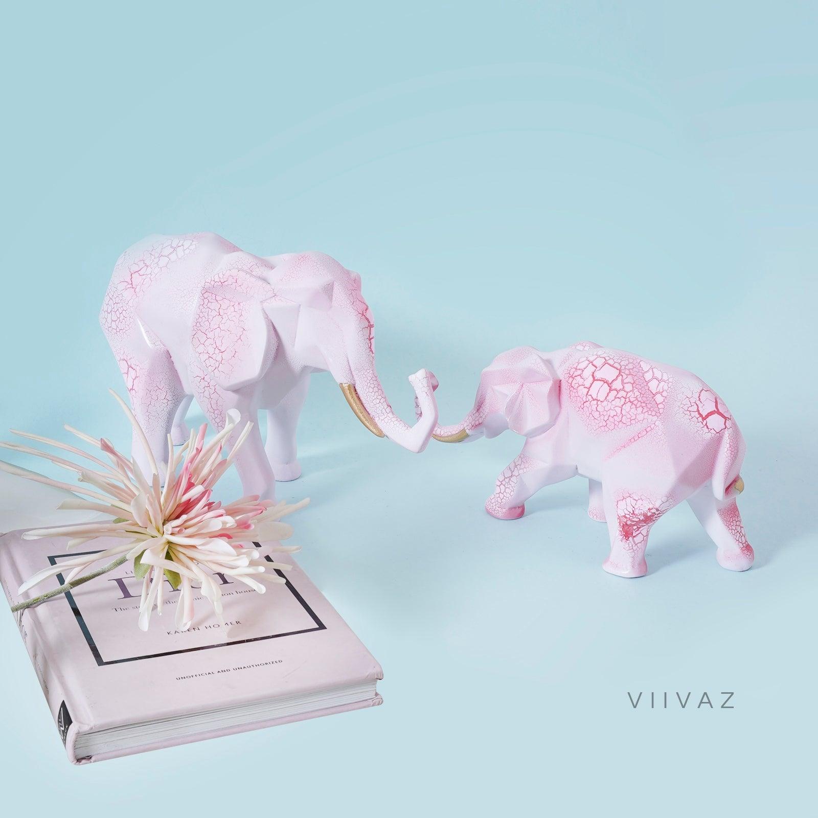 Geometric Elephant Set of 2 - Symbol of Family bond