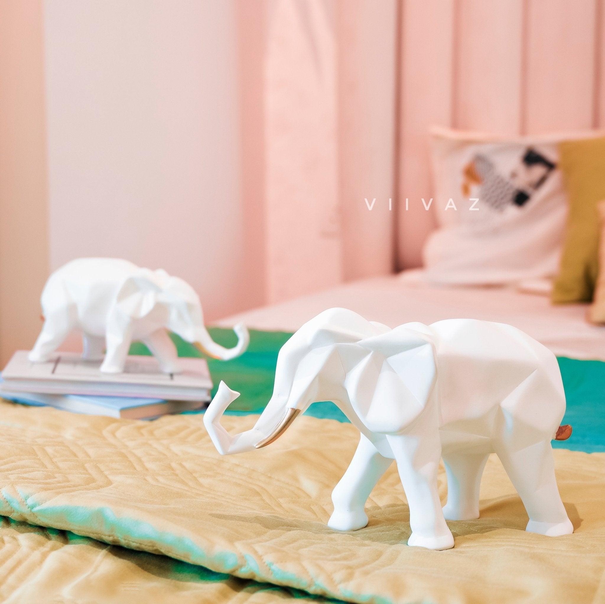 Geometric Elephant Set of 2 - Symbol of Family bond