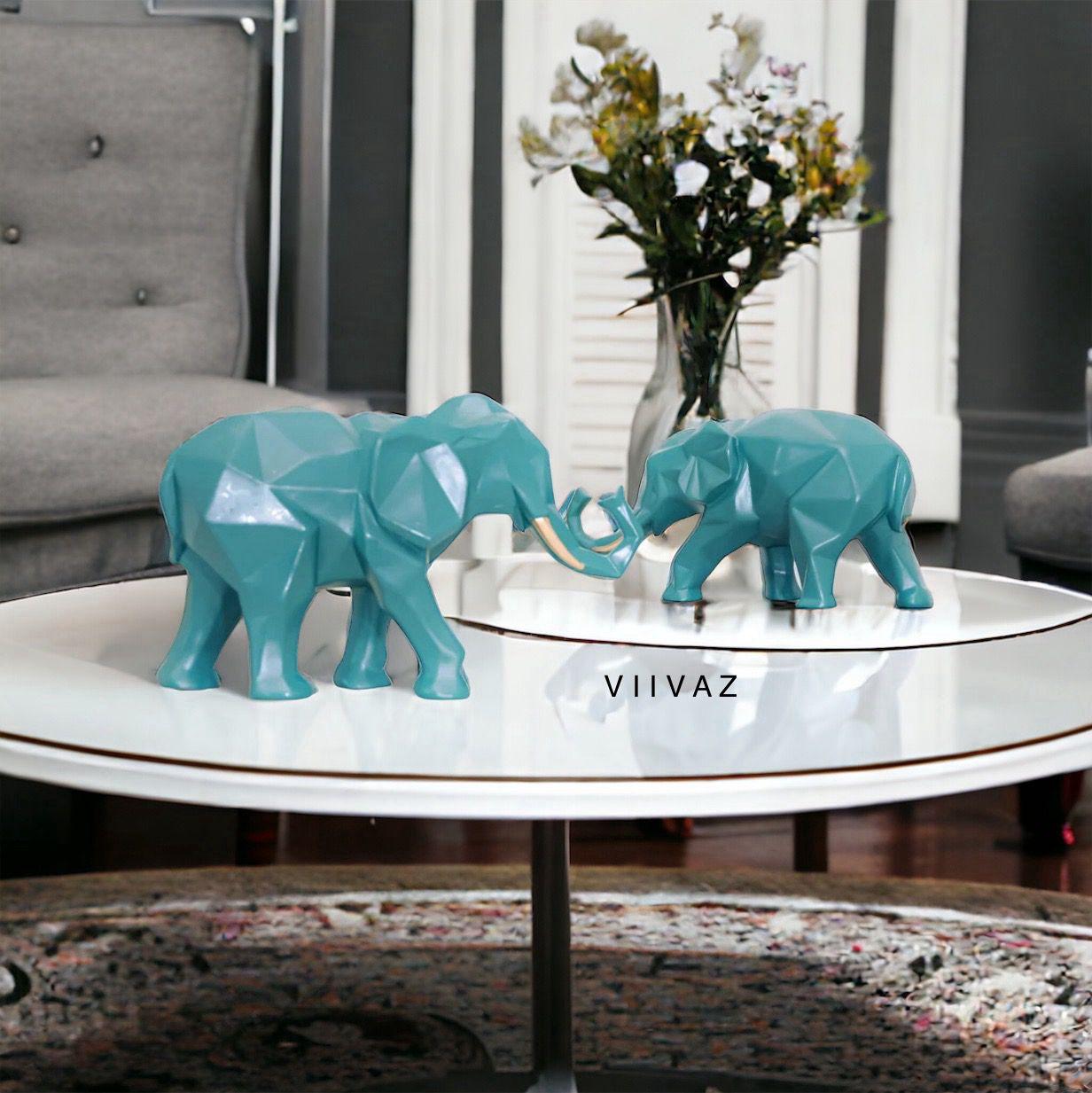 Geometric Elephant Set of 2 - Symbol of Family bond