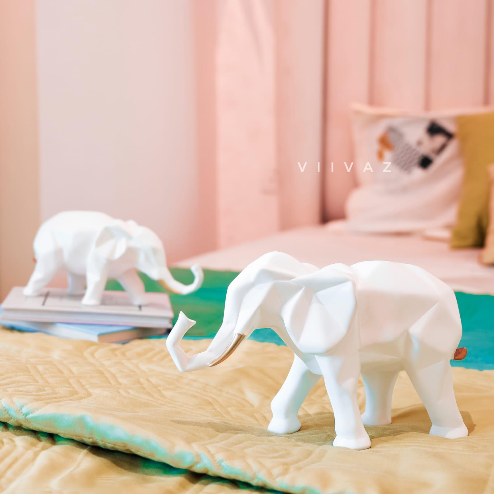 Geometric Elephant Set of 2 - Symbol of Family bond
