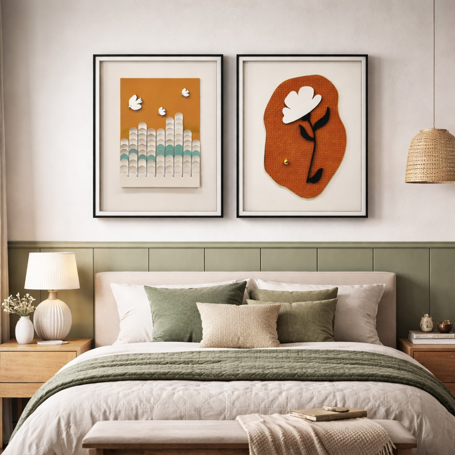 Abstract Harmony: Contemporary 3-Piece Geometric Triptych Glass Frame Set