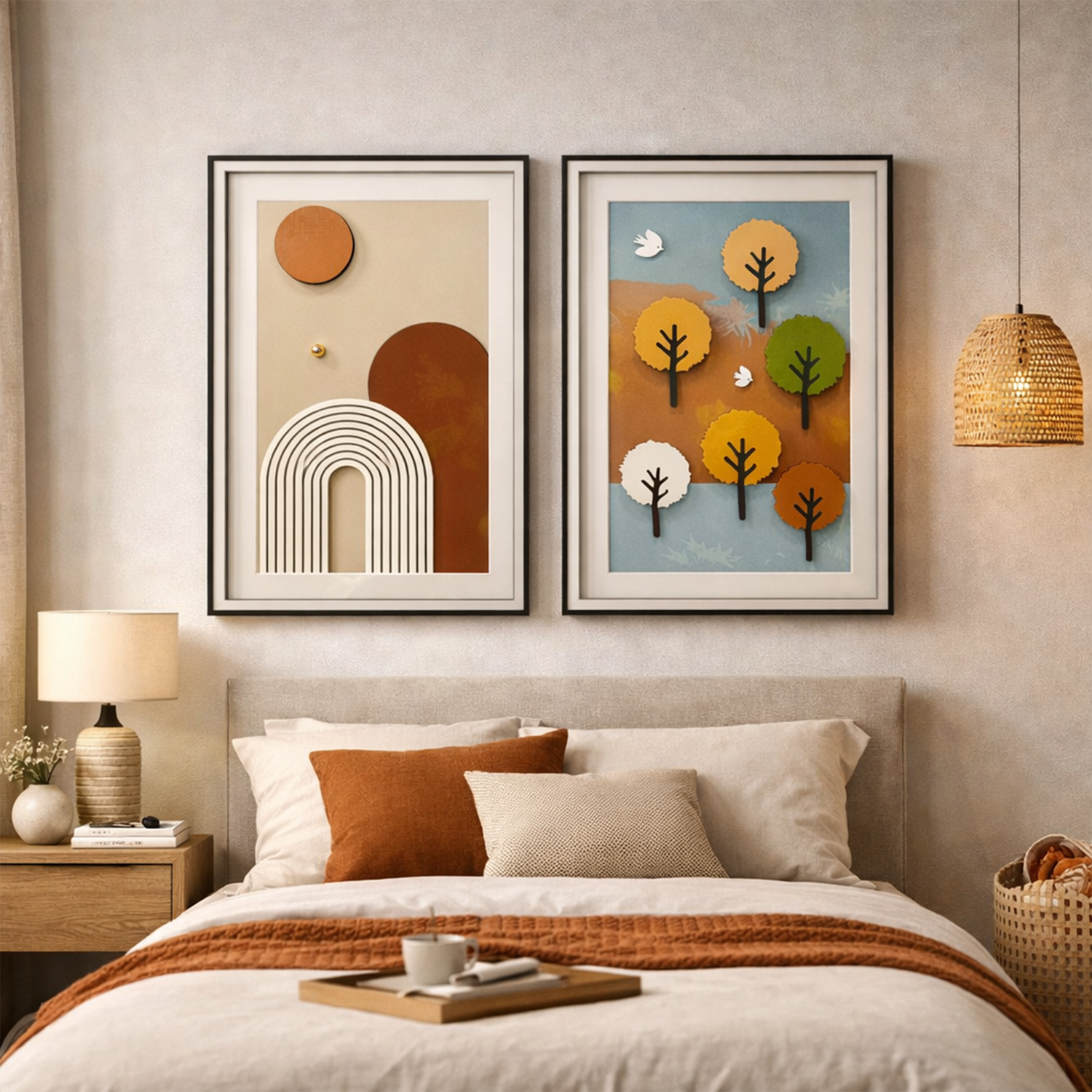 Abstract Nature Wall Art Glass Frame