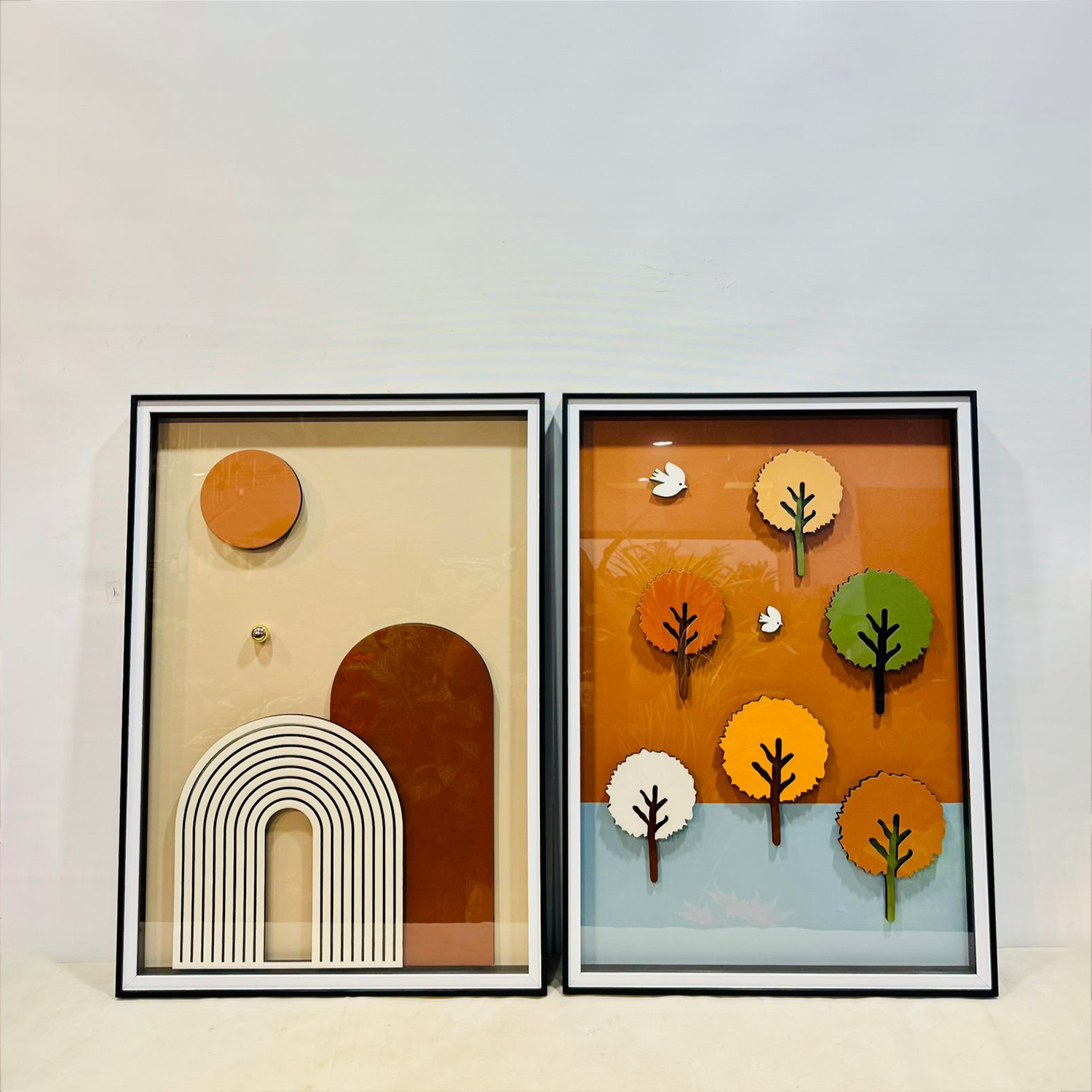 Abstract Nature Wall Art Glass Frame