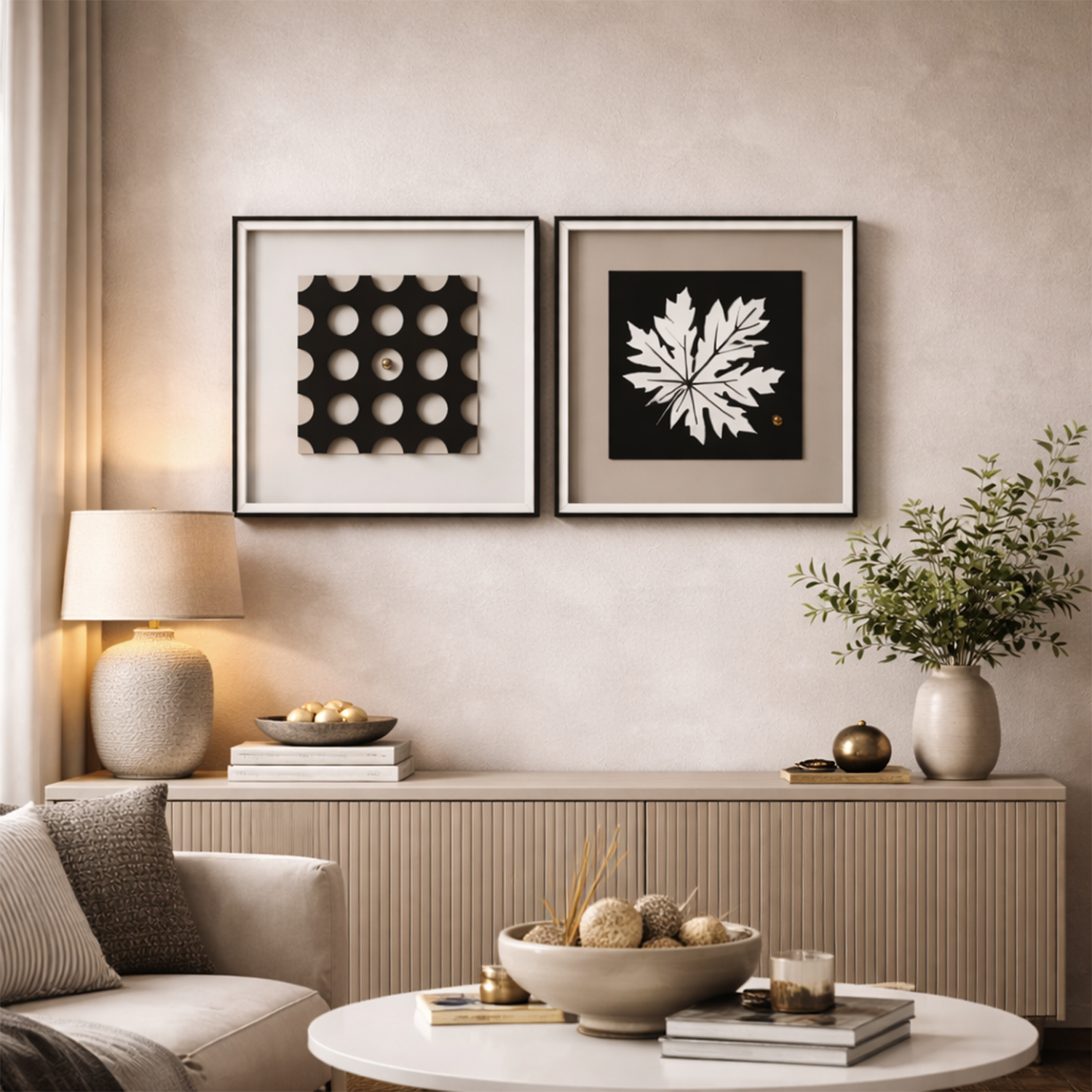 Contemporary Monochrome Glass Frame Duo