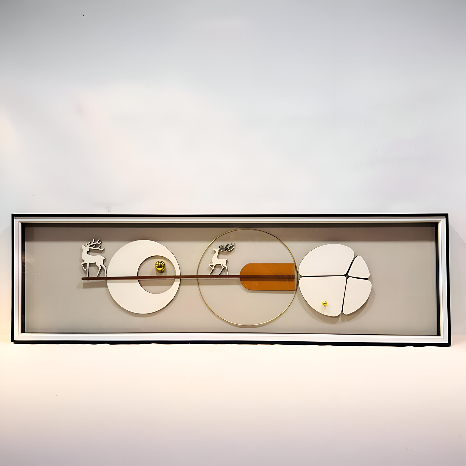 Contemporary Abstract Deer & Geometric Horizon Glass Frame