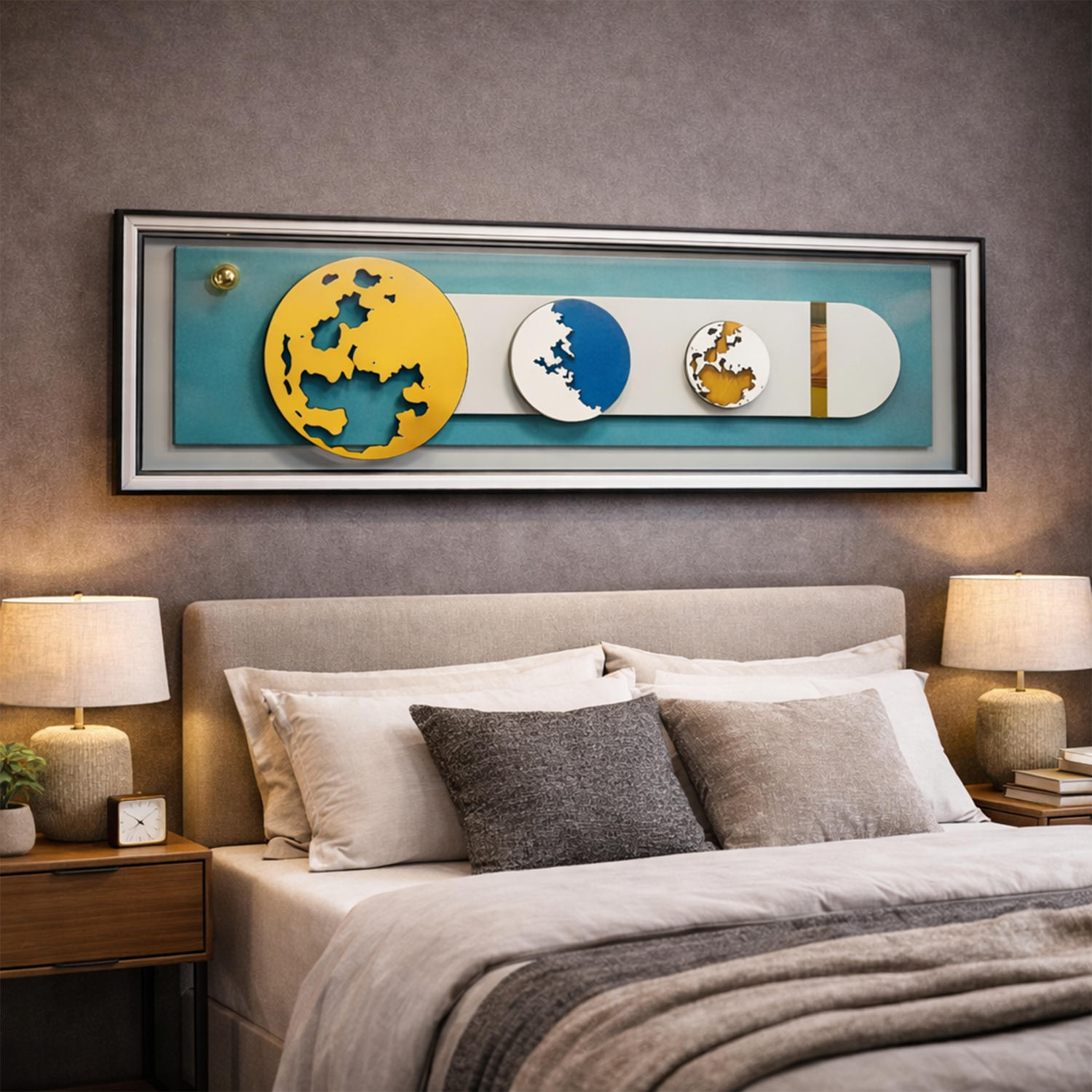 Savannah Deer & Woodland Horizon Panoramic Glass Frame