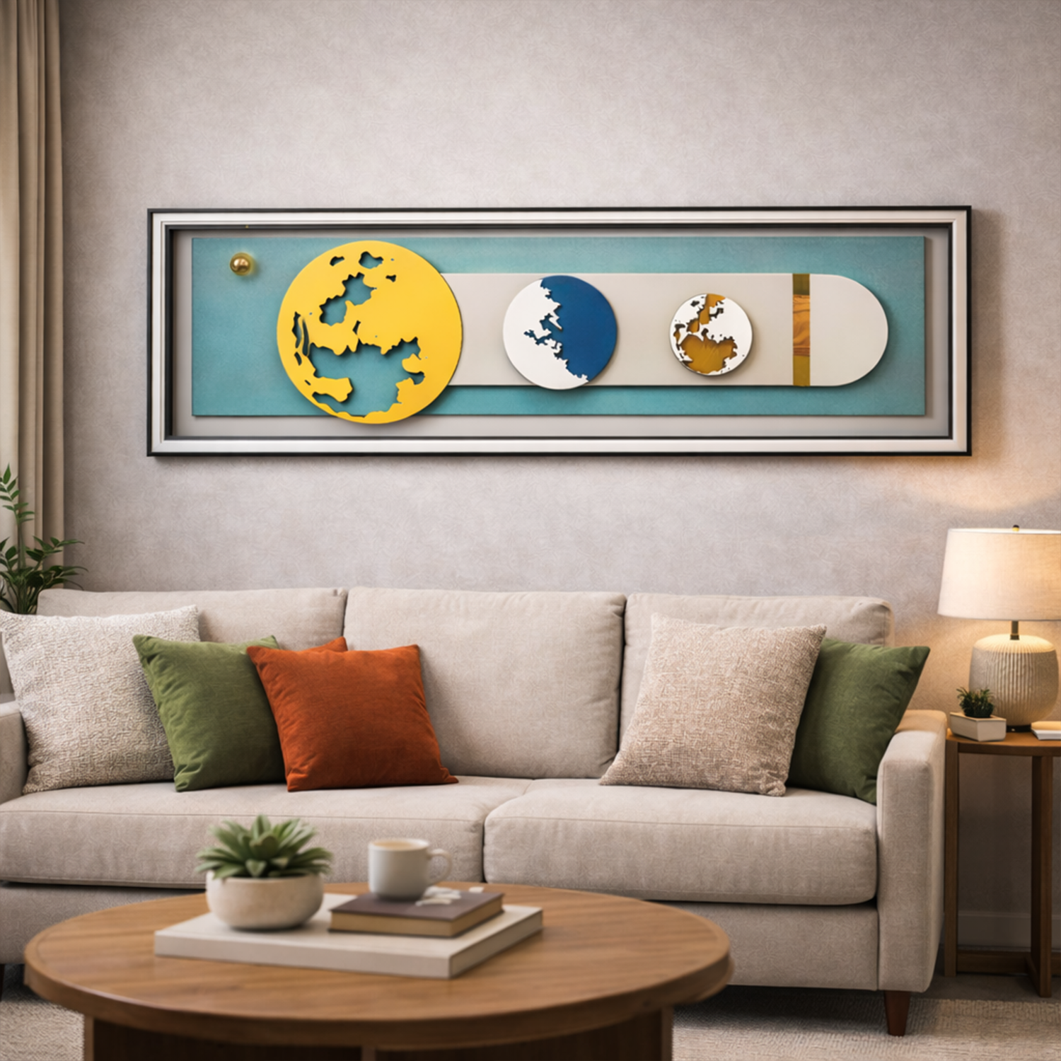 Savannah Deer & Woodland Horizon Panoramic Glass Frame