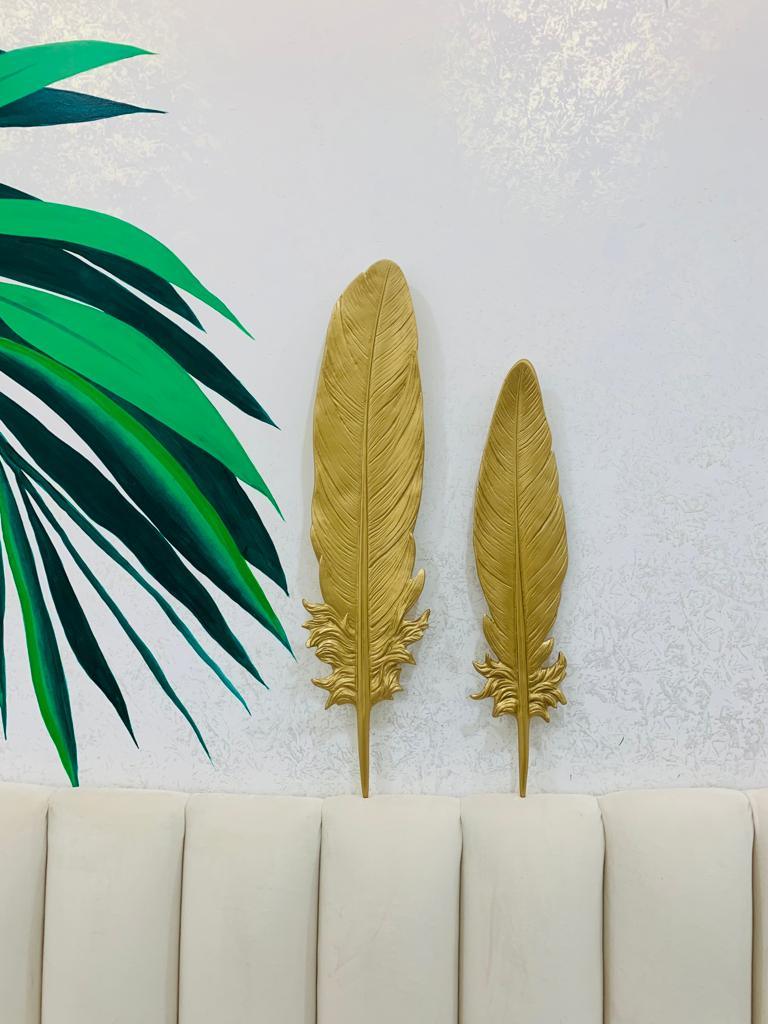 Handcrafted Feather Wall Decor - Set of 2