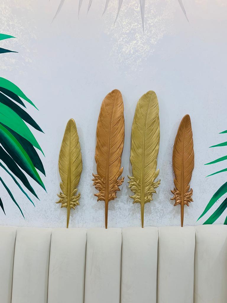 Handcrafted Feather Wall Decor - Set of 2