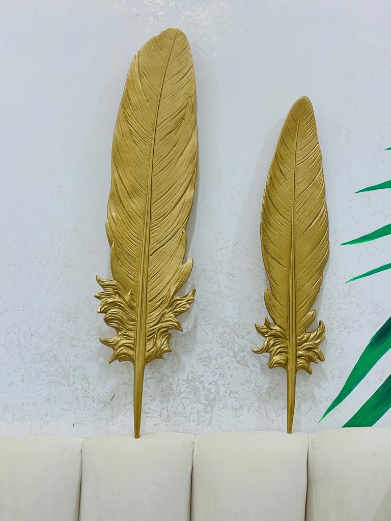 Handcrafted Feather Wall Decor - Set of 2