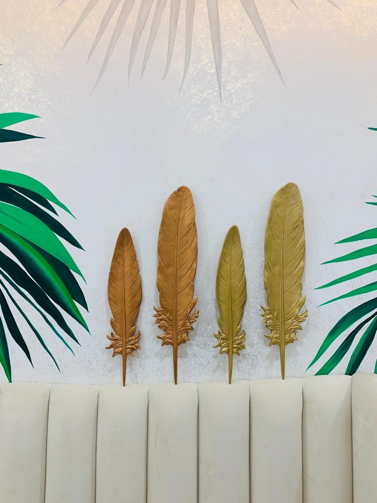 Handcrafted Feather Wall Decor - Set of 2