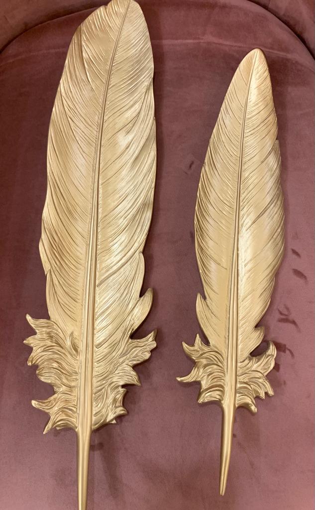 Handcrafted Feather Wall Decor - Set of 2