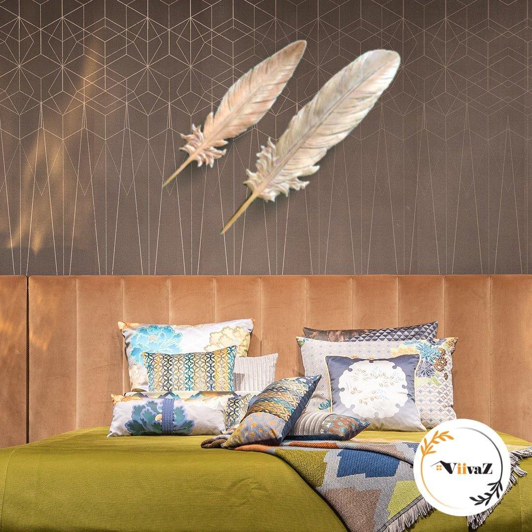 Handcrafted Feather Wall Decor - Set of 2