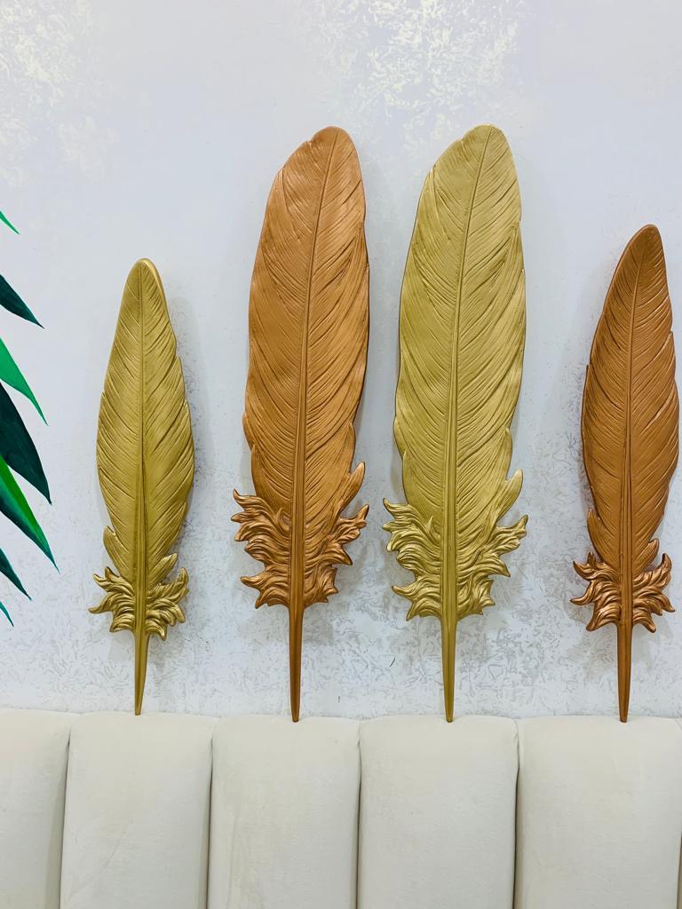 Handcrafted Feather Wall Decor - Set of 2