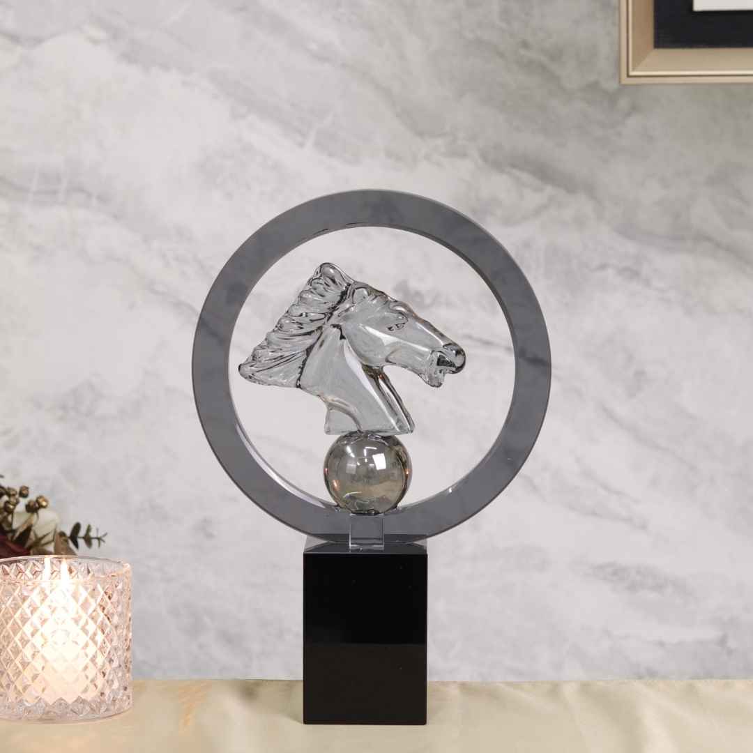 Abstract Crystal Stallion Horse Showpiece
