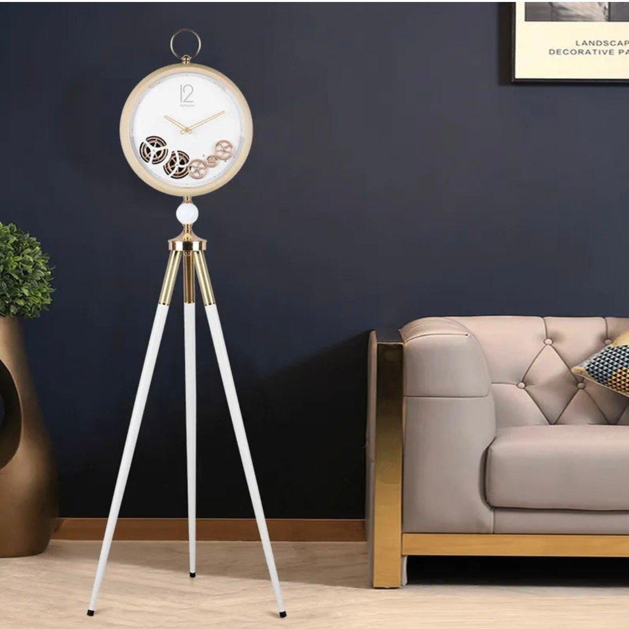 Italian Vintage Tripod-Mounted Metal Clock