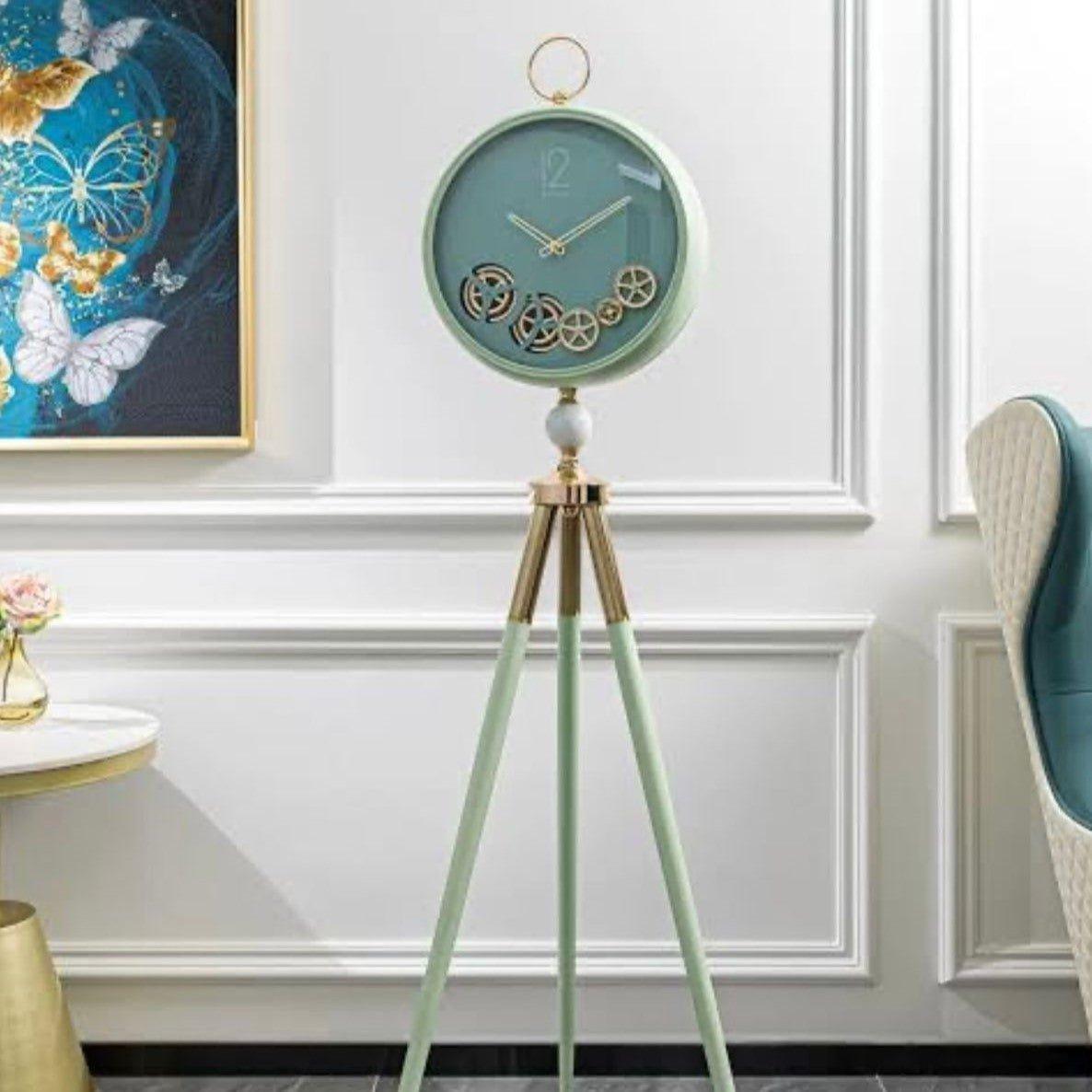 Italian Vintage Tripod-Mounted Metal Clock