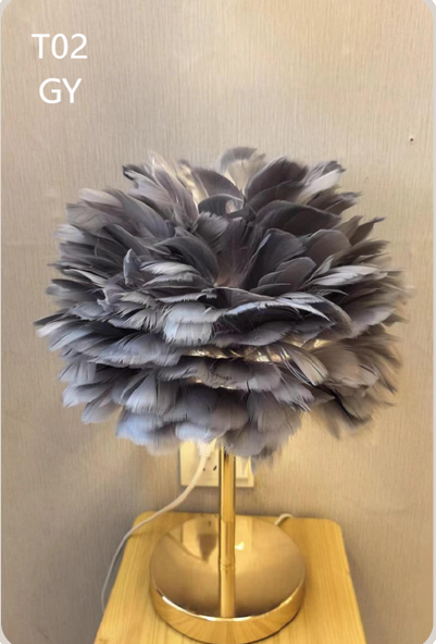 Feather Table Lamp with Crystal Style 4