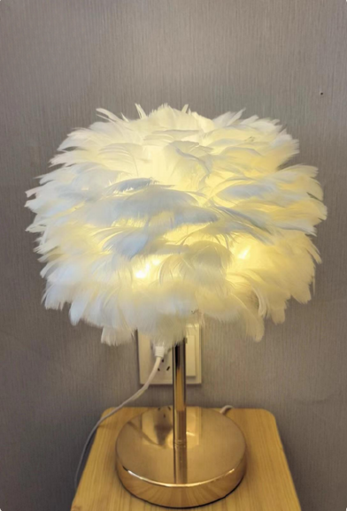 Feather Table Lamp with Crystal Style 4