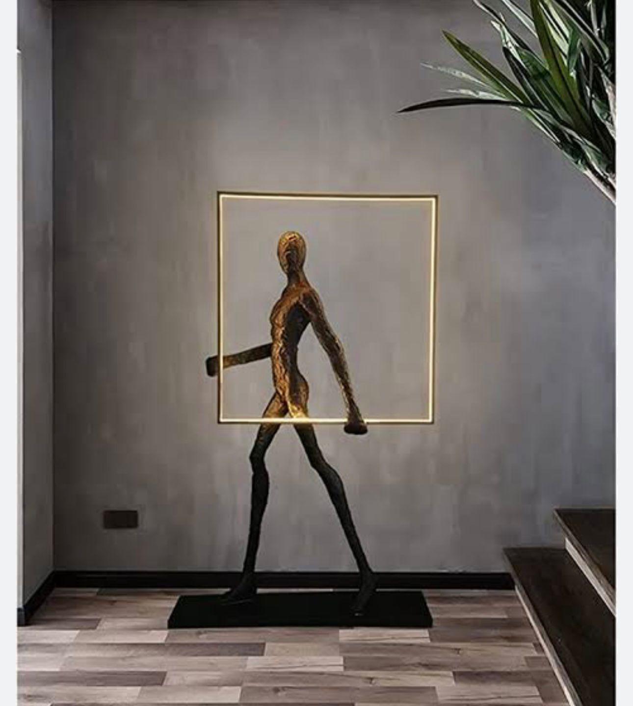 Lighting the Soul Humanoid Sculpture Floor Lamp