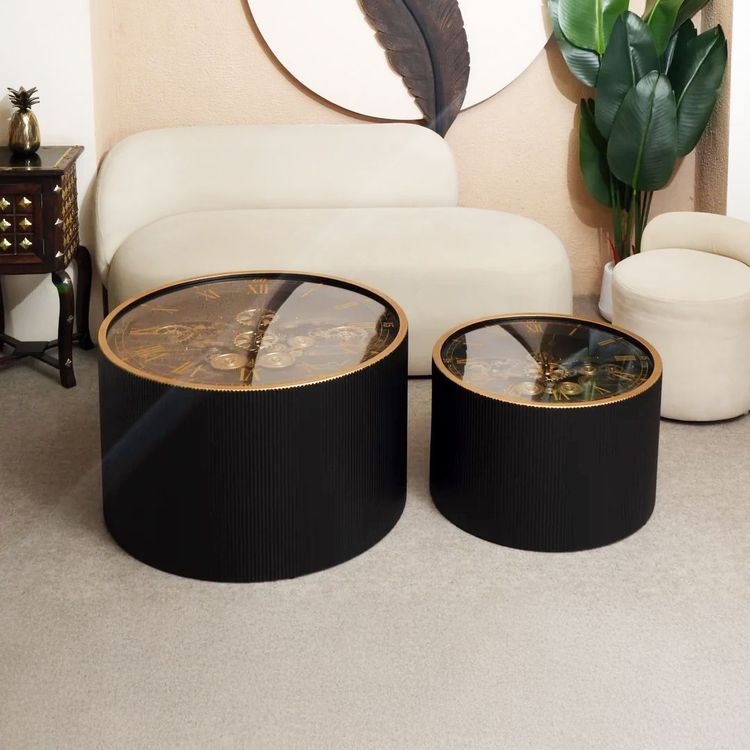 Coffee Table With Mechanical Gear Clock Style 7